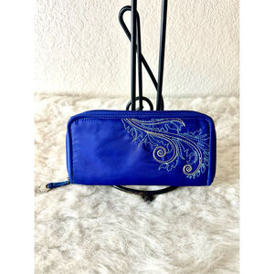 Travelon Safe ID RFID Wallet Long Women's Blue Full Zip